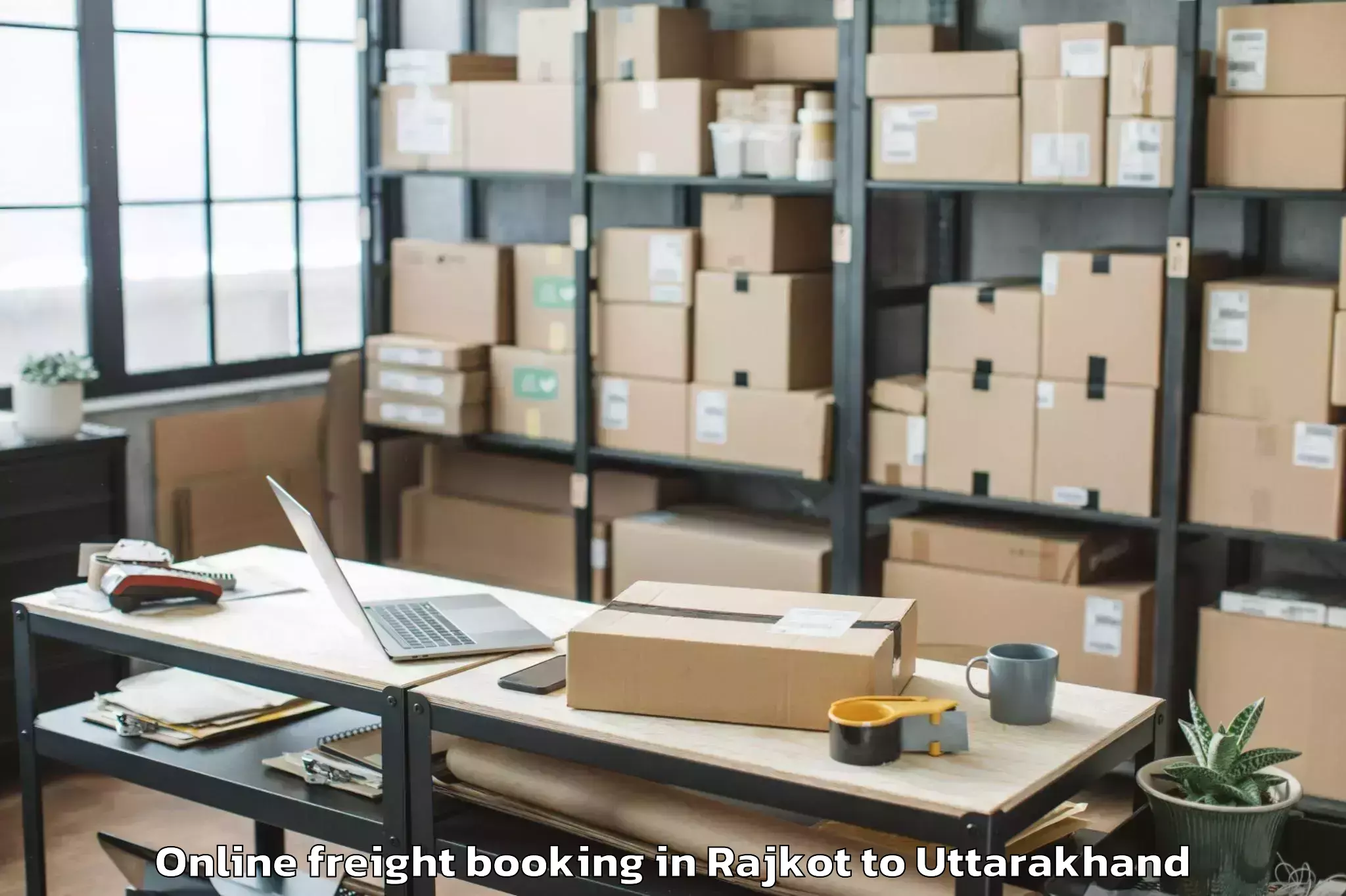 Top Rajkot to Lansdowne Online Freight Booking Available